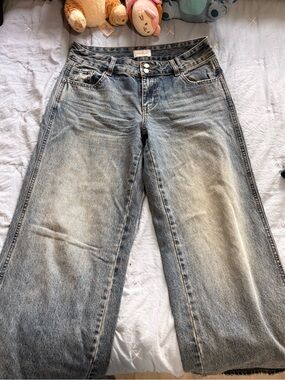 pacsun Light Blue Washed Wide-Leg Jeans